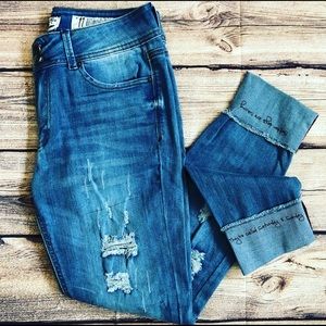 Indigo Rein Distressed Anklet Jeans